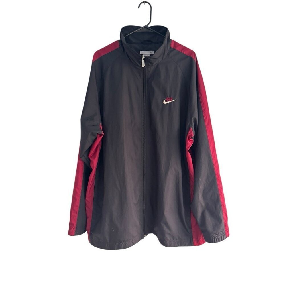Vintage Nike Men's Sz XXL Black & Red Full Zip Track Jacket